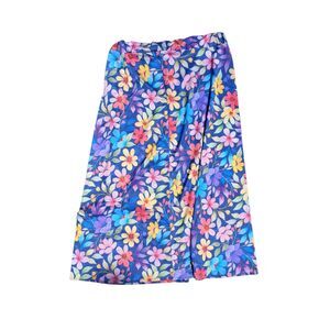 Bon Apple Tea Size 4X Floral Print Elastic Waist Flowy Maxi Skirt Cottagecore
